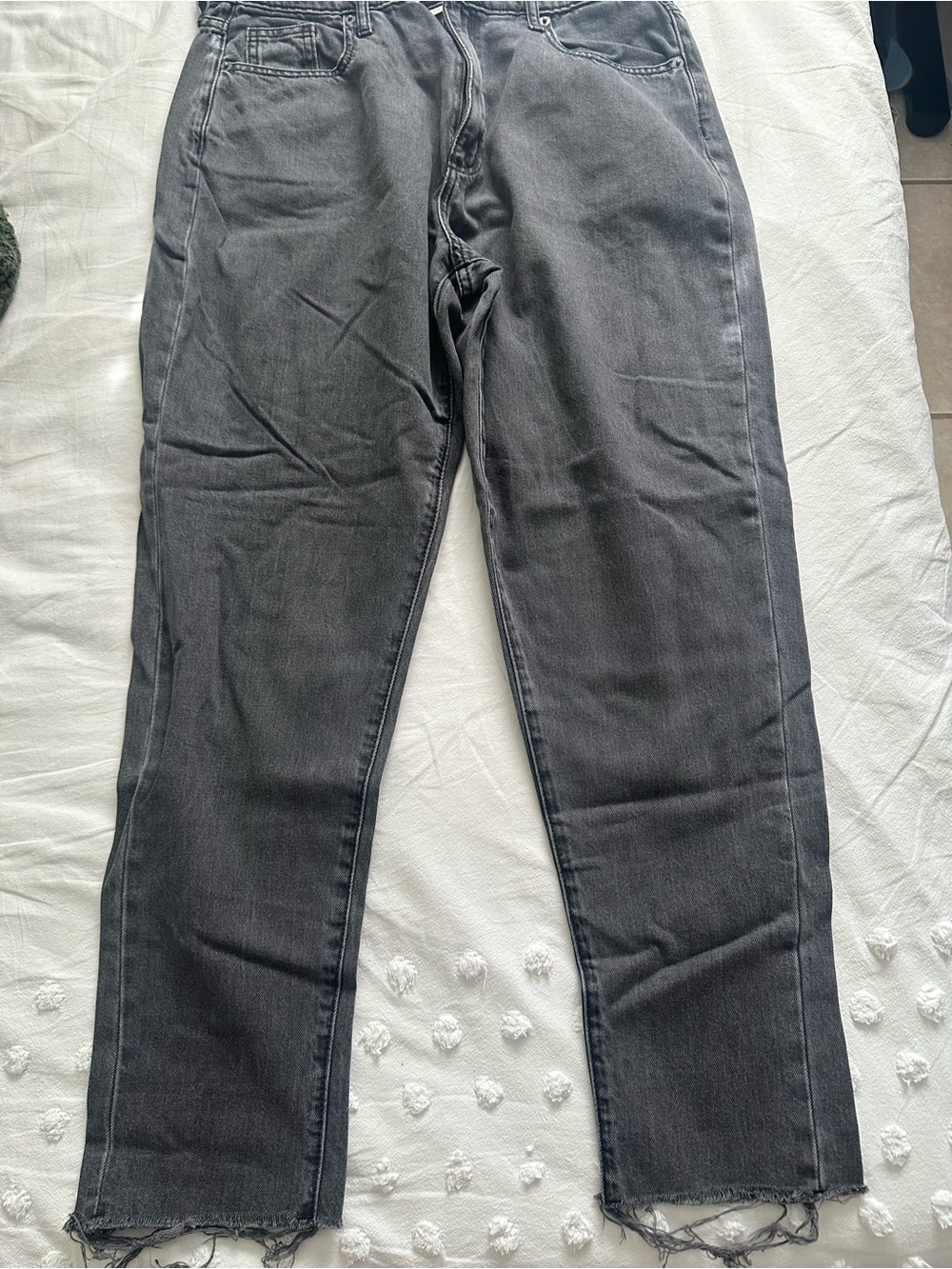 Woman’s Black Washed Straight-Leg Jeans